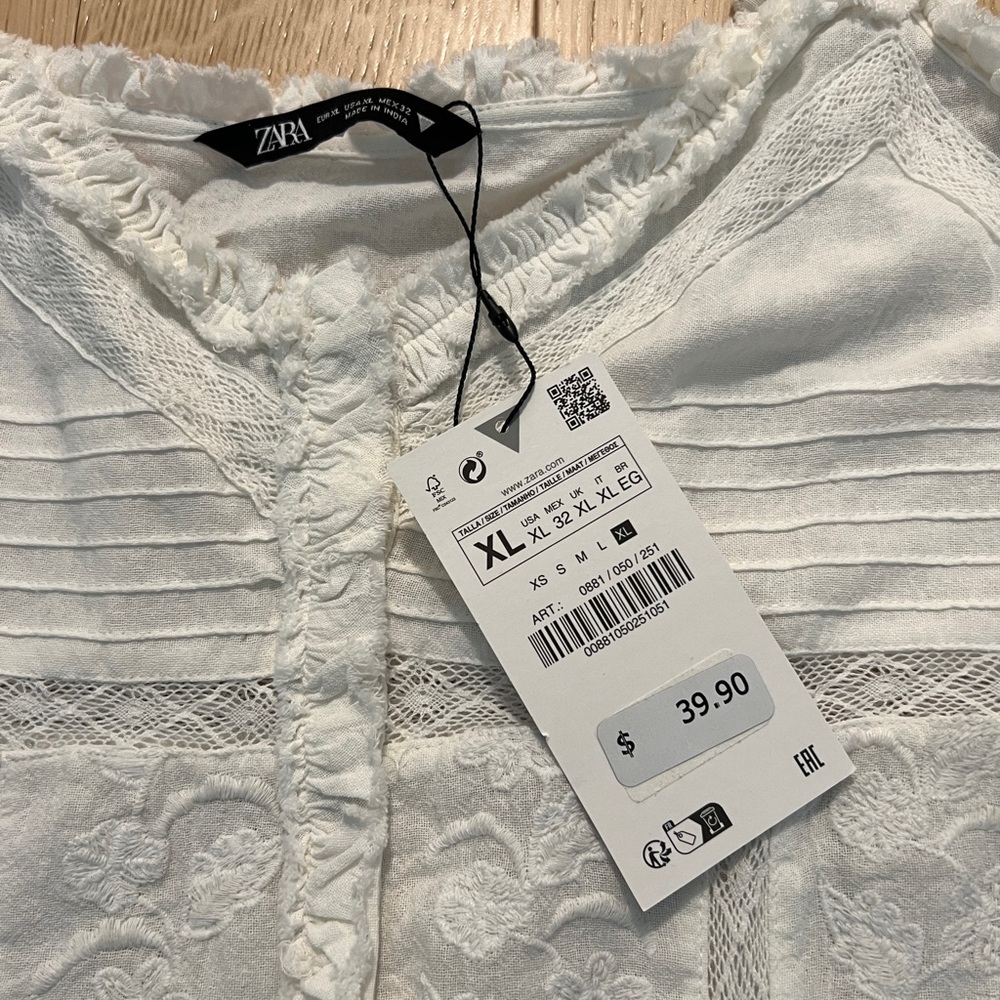 Brand New Zara White Blouse with tags